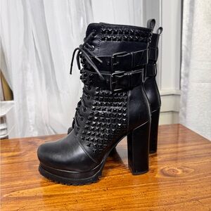 Black Studded Ankle Boots